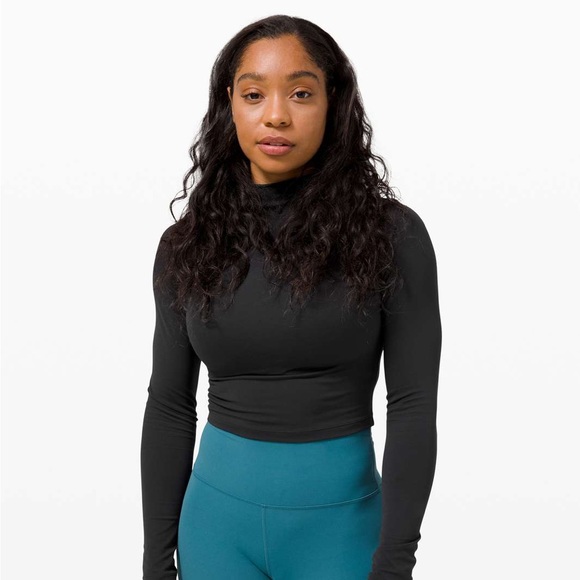 lululemon athletica Tops - NWT Lululemon All Aligned Mock Neck Long Sleeve in Black sz 4 - RARE